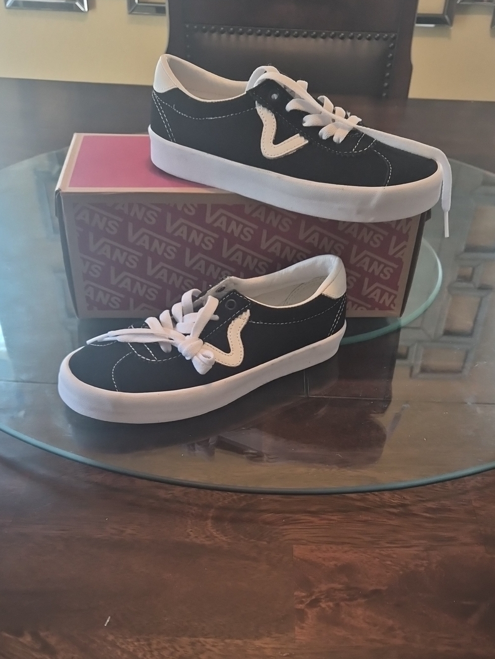 Vans Black and White Low-Profile Skate Sneakers